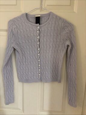 Cashmere Blend Cable Knit Cardigan - Light Lavender kids size XS